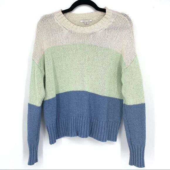 American Eagle sweater Multi Stripe Pullover Sweater Women's Size Medium - Picture 1 of 6